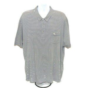 Tommy Bahama Blue Striped Polo Chest Pocket